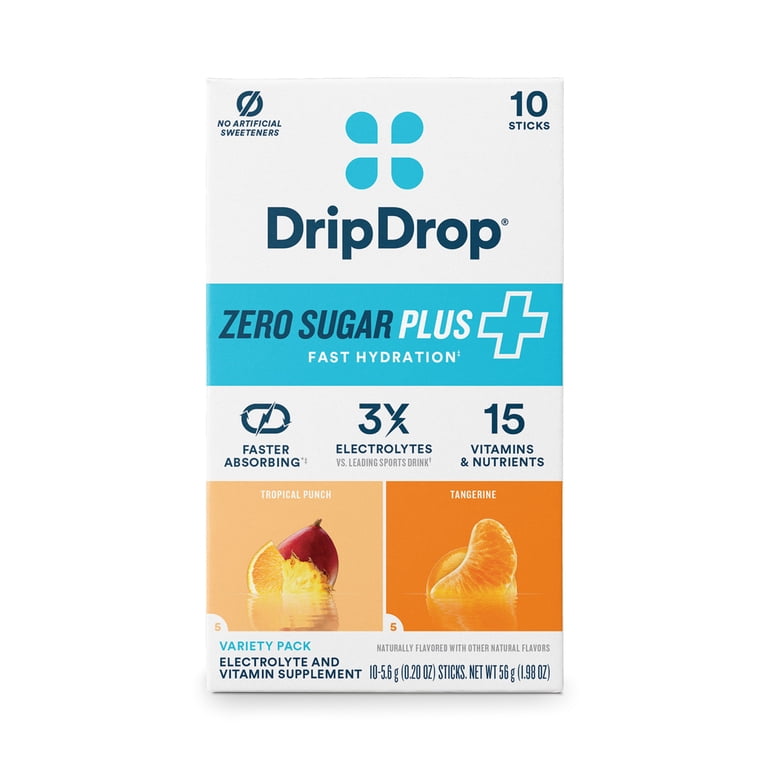 DripDrop Zero Sugar Electrolyte Powder Mix, 10 Count photo 1