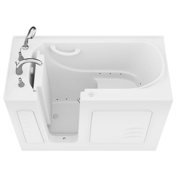 Value Series 26 in. x 53 in. Left Drain Quick Fill Walk-In Air Tub in White