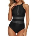 thumbnail image 5 of Otvok Trends Womens One Piece Swimsuits Tummy Control Plus Size High Waisted Bathing Suit Monokini L Black, 5 of 6