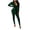01Green, variant on Ladies Business Casual Blazer Sets Sexy V Neck Bow Belted Jacket and Solid Color Slim Fit Pants Suits 2 Piece Outfits Black
