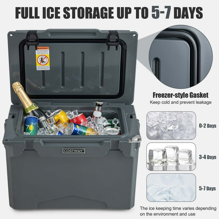 Costway 25 QT Portable Cooler, Rotomolded Insulated Ice Box