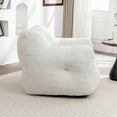 thumbnail image 5 of 37" Bean Bag Chair, White Bean Bag Sofa Chair with Armrests & High-Density Foam, Stuffed Lazy Chair for Adults, Living Room/Bedroom Reading, 5 of 9