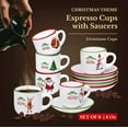 thumbnail image 3 of Christmas Theme Espresso Cups with Saucers - 4 ounce Demitasse Cups - Set of 6 Kids Christmas Mugs, 3 of 4