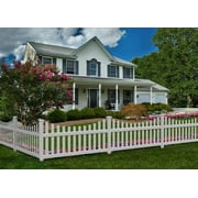 All American Vinyl Picket Fence with No-Dig Steel Pipe Anchor Kit (70" H x 6" W x 5" L)