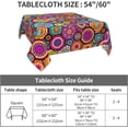 thumbnail image 4 of Moroccan Colorful Circles Flower Waterproof Picnic Party Square Table Cloth Cover Decorations Fabric 60 X 60 Inches Square Tablecloth for 30-46 Inch Home Dining Room Kitchen Decor, 4 of 6