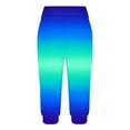 thumbnail image 4 of CLOISE Capris Pants for Women with Pockets Plus Size Stretch Leggings Elastic Waisted Yoga Pants Summer Casual Fashion Gradient Color Lightweight Cropped Sweatpants Blue 3XL, 4 of 6