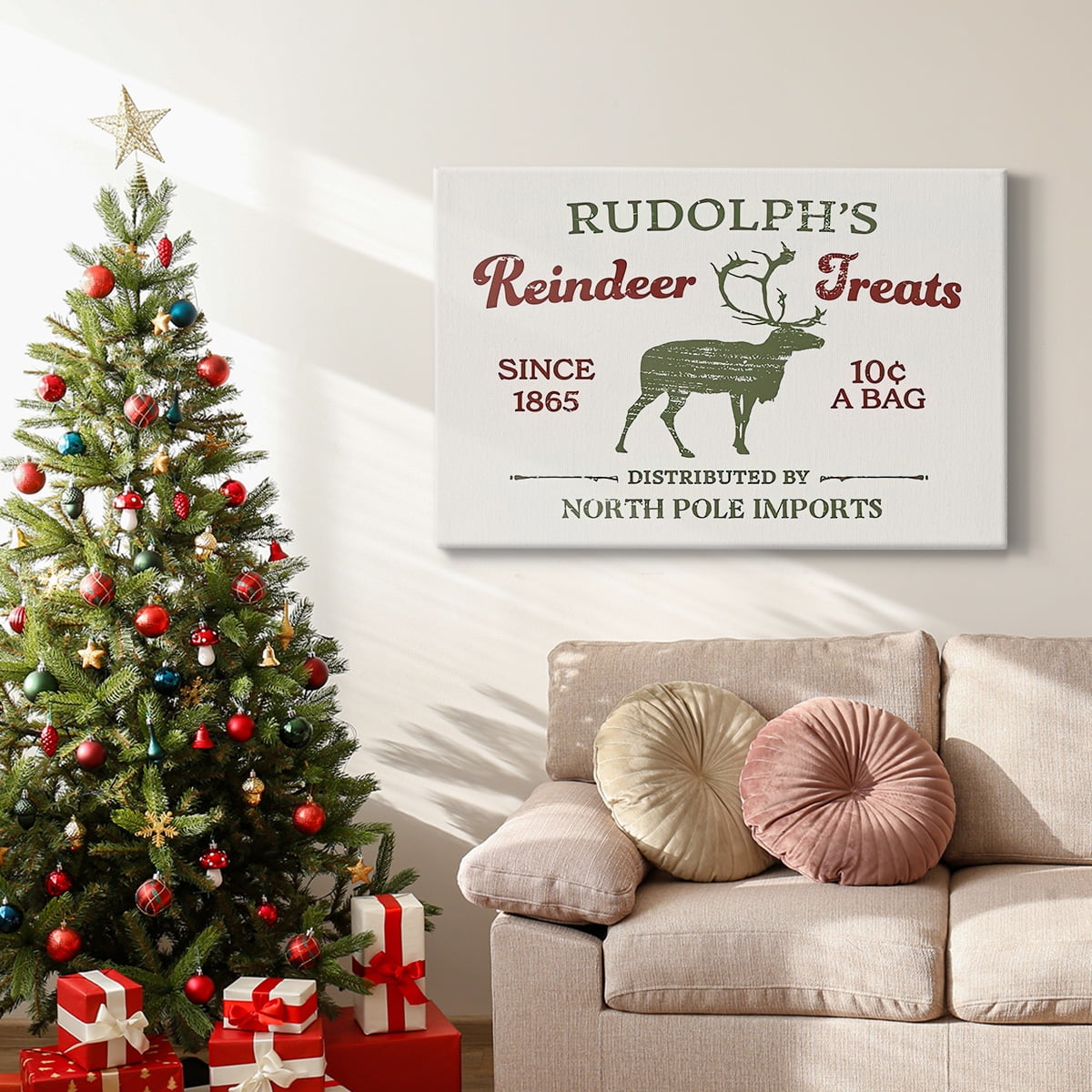 Christmas Farm Sign IV- Gallery Wrapped Canvas