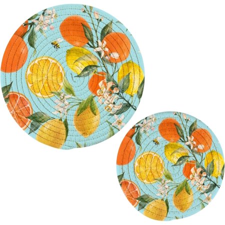 

Hyjoy Lemon Trivets 2 Pack Kitchen Decoration Pot Holders Set Heat Resistant Pot Holders Set for Hot Dishes/Pot/Bowl/Teapot/Hot Pot Holders