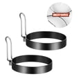 thumbnail image 4 of BESTONZON 2PCS Stainless Steel Cooking Mold Fried Egg Pancake Circle Non-Stick Egg Rings Kitchen Mould Tool (Black), 4 of 5