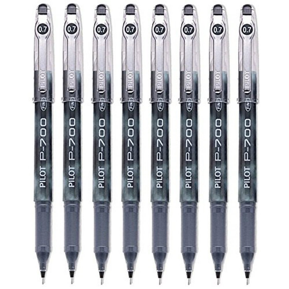 Pilot P700 Rollerball Stick Gel Pen, Black Ink, Fine Point 8PACK