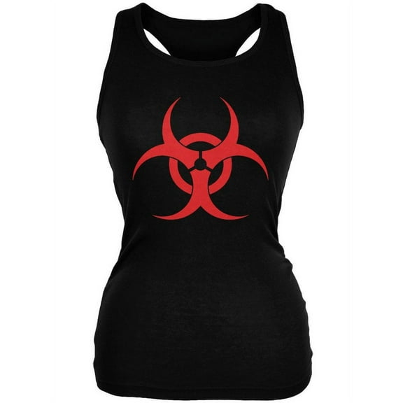 Zombie Biohazard Symbol Black Juniors Soft Tank Top - 2X-Large