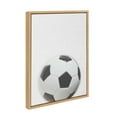 thumbnail image 2 of DesignOvation Sylvie Color Soccer Ball Portrait Framed Canvas Wall Art, 18x24 Natural, Sporty Wall Decor For Home, 2 of 7