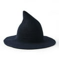 thumbnail image 6 of Helii Women's Halloween Witch Hats Wool Knitted Wide Brim Foldable Hat for Party Festival Accessory 56*58cm Adult Universal for Women Navy, 6 of 6