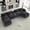 Grey, variant on AISWORD 145" U Shaped Cloud Modular Sectional Sofa, Corduroy Deep Seat Couch with Storage Console, USB Ports & Cup Holders for Living Room, Black