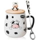 thumbnail image 1 of Cute Cow Coffe Mug with Cover and Spoon, Ceramic Cow Coffee mug, 420ml Kawaii Cow Mugs, 3D Animal Cow Mug Prefect Gifts For Boys(Angry Cow), 1 of 5