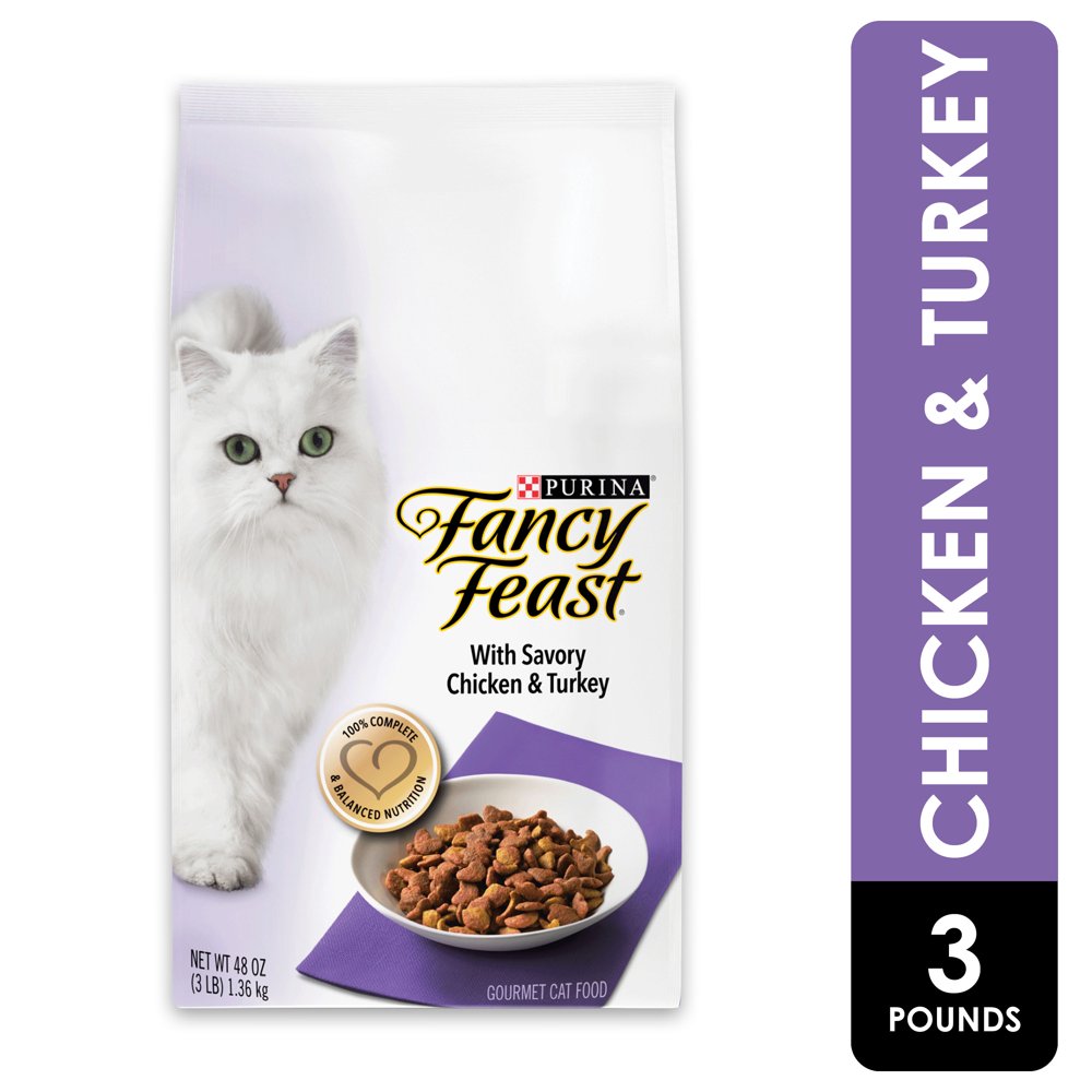 Fancy Feast Dry Cat Food, With Savory Chicken & Turkey, 3 lb. Bag