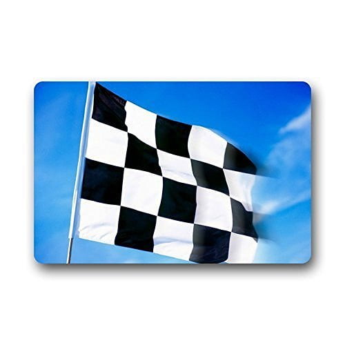 RYLABLUE Checkered Flag Doormat Floor Mats Rugs Outdoors/Indoor Doormat Size 23.6x15.7 inches