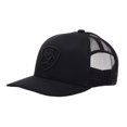 thumbnail image 1 of ARIAT Gorra con logotipo de escudo monocromo para hombre, color negro, con cierre ajustable en la parte trasera de malla, 1 of 6