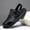 Black, variant on Men's Stylish Leather Hollow Flat Sandals Closed Round Toe Adjustable Strap Zipper Breathable Fisherman Shoes Summer Beach Anti-Slip Sandal for Leisure Work Driving,Light Brown 46(US-11)