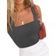 thumbnail image 5 of SAYOO - Camisola sexy de verano para mujer, color sólido, sin mangas, con cuello cuadrado SAYOO Moda, 5 of 9