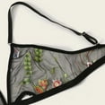 thumbnail image 4 of Gibobby Conjunto de lencería Sujetador + tangas Lencería Sujetador de encaje Tanga Bordado Conjunto de ropa interior + Tanga abierta Íntimos de mujer(Negro, G), 4 of 5