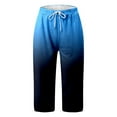 thumbnail image 3 of Yubnlvae Women's Leggings - Petite Knee Length Yoga Pants with Pockets Blue S, 3 of 4