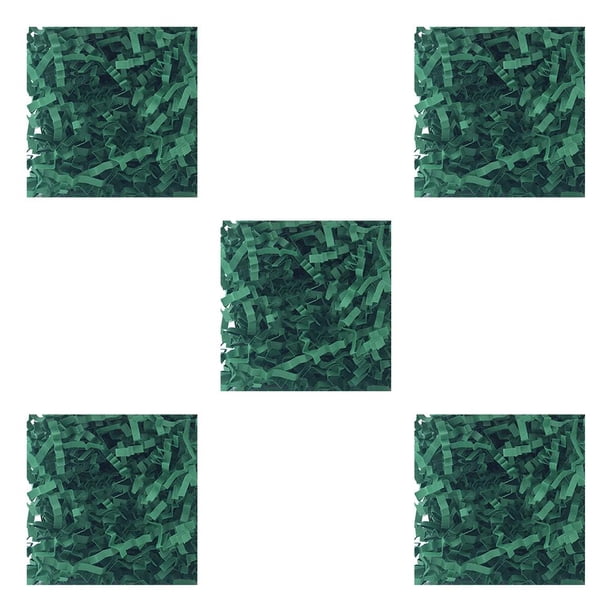 Yuarrent Confeti de bricolaje de papel triturado de hierba de rafia para el aula de la escuela verde oscuro verde oscuro 5Conjunto