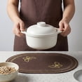 thumbnail image 4 of REGALWOVEN Rustic Oval Placemats Set of 4 Cotton Linen Placemats for Dining Table Decor Washable Kitchen Table Mat Wipe Clean Brown 17.7x12.6inch, 4 of 6