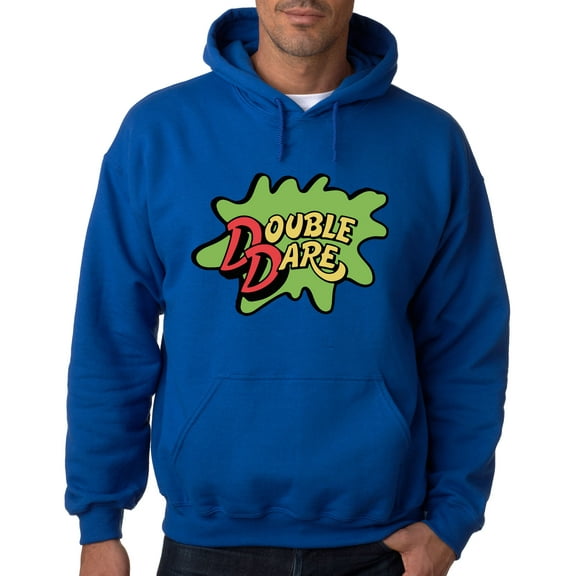 Shedd Shirts Blue Double Dare Adult Large Hooded Sweatshirt