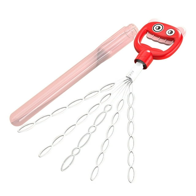 F-94 Red Smiling Face Bubble Wand 32 Hole Foam Blower For Parties Birthday School Graduation Toy Red Design #56P21
