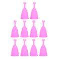 thumbnail image 1 of Juego de copas menstruales flexibles y reutilizables para mujer, copa Menstrual portátil de silicona suave con forma de corazón, color morado, 10 Uds., 1 of 5