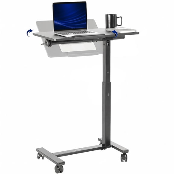 VIVO 28” x 16” Rolling Tilting Desk, Height Adjustable, 2 Caster Options