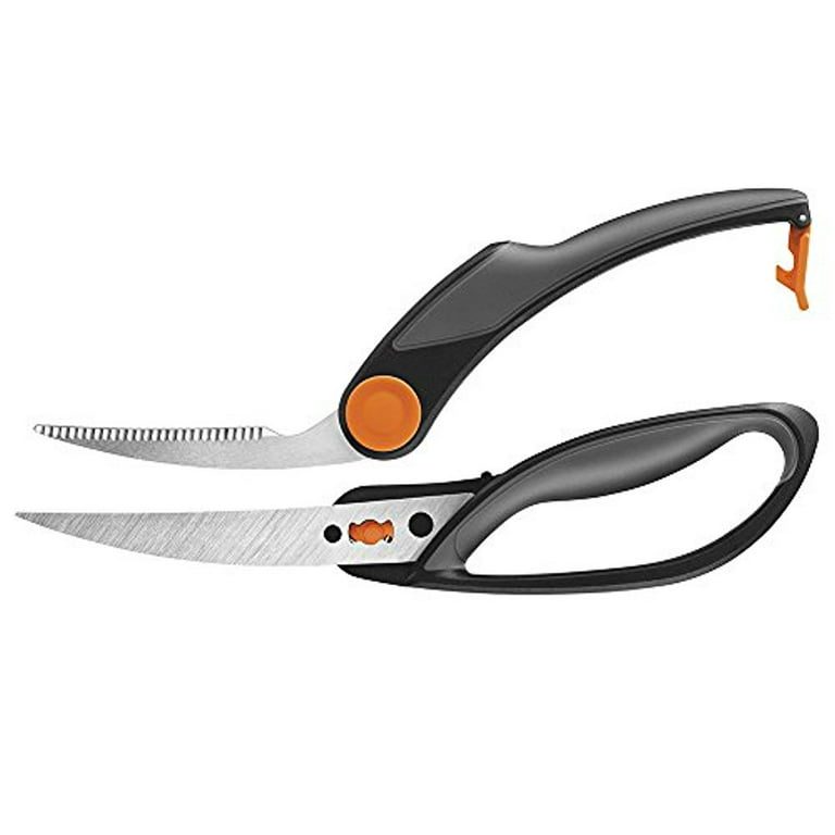 Fiskars 6411501997586 Poultry Shear, Total Length: 25 cm, Quality  Steel/Synthetic Material, one, Black