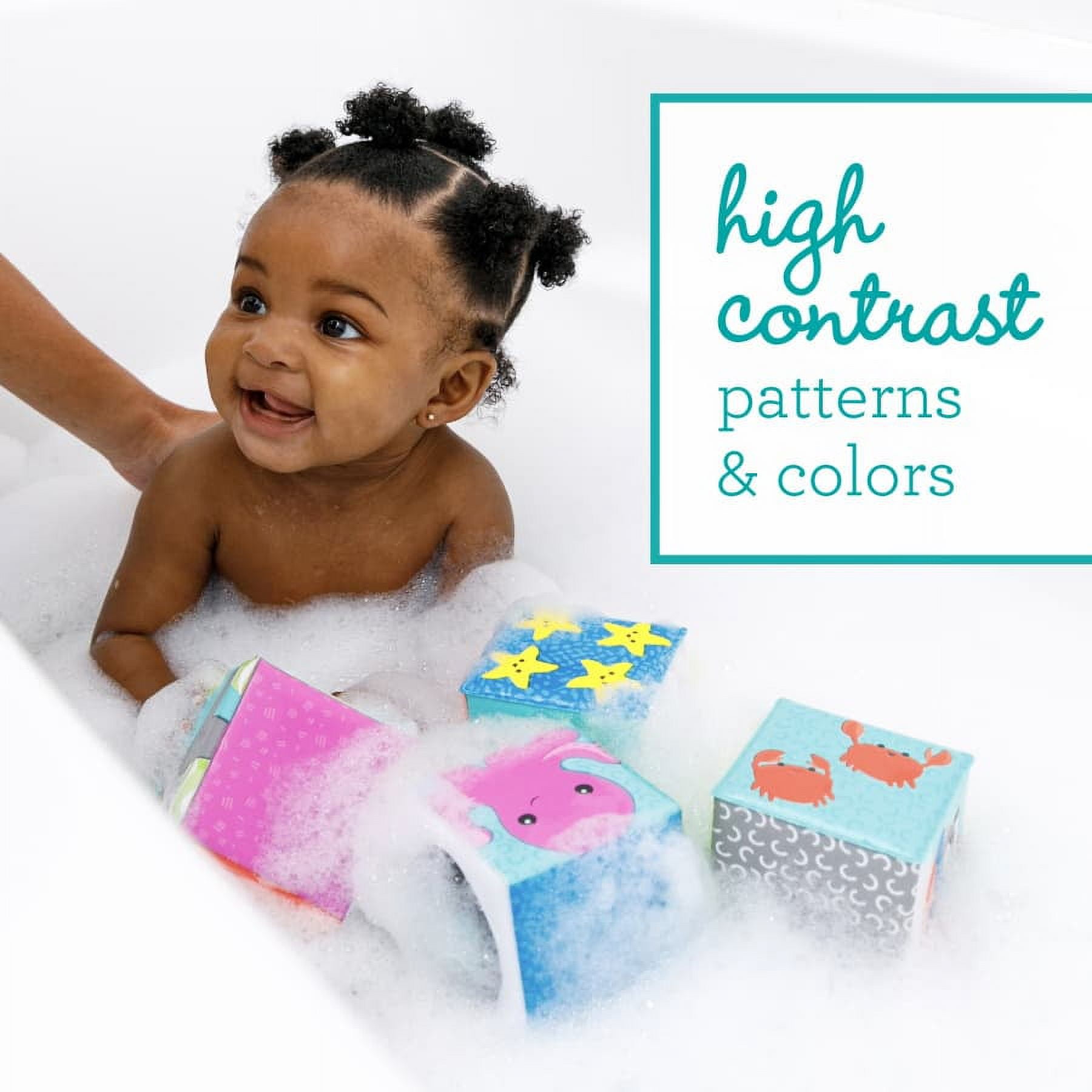 Infantino Colors and Numbers Sea Animals Bath Blocks, 0-12 Months, Multicolor