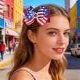 thumbnail image 2 of TOWED22 4th of July Bow Hair Clips Glitter Independence Day Hair Bow Clip Patriotic Red White Blue Bows,Hair Accessories for Parties(Blue), 2 of 7