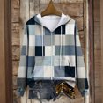 thumbnail image 4 of PFWOWB Plaid Hooded Jacket for Women Zip Up Sweatshirt Long Sleeve with Side Pockets, 4 of 4