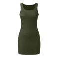 thumbnail image 5 of Toimothcn Womens Tank Tops Mini Dress Summer Tank Dress Ribbed Crew Neck Sleeveless Basic Bodycon Mini Dresses Suitable For Outdoor Activities, 5 of 5