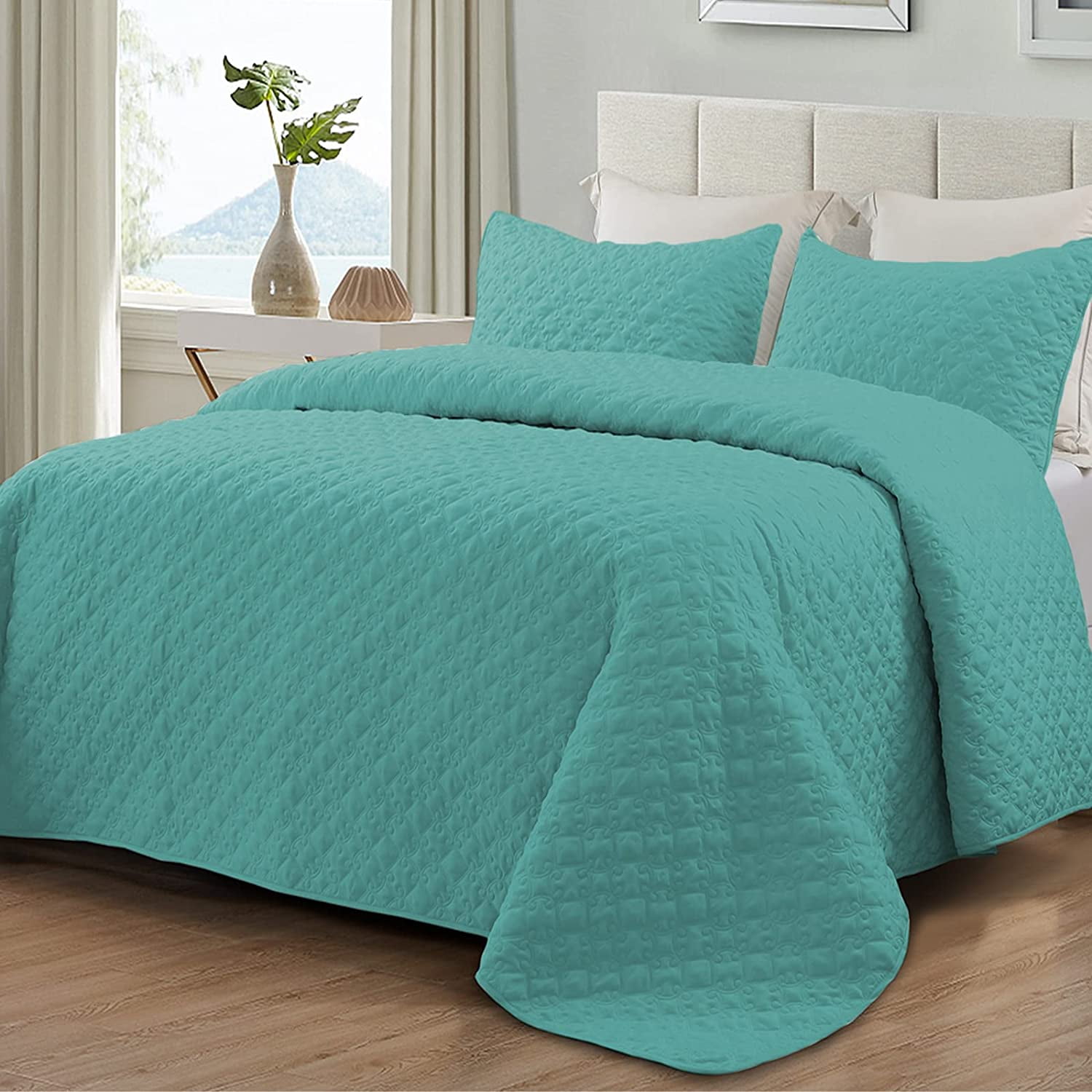 Quilt Set Queen Size, Soft Microfiber Lightweight Bedspread Coverlet