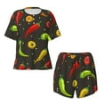 thumbnail image 4 of Picia Chili2 Pajamas Sets for Women Soft Short-Sleeved Pjs with Lounge Shorts Two Piece Sleepwear-, 4 of 9