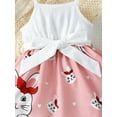thumbnail image 5 of 9 Months Baby Girls Dress 12 Months Girls Sleeveless Dress Cute Rabbits Print Infant Girls Suspender Dress Pink, 5 of 7