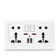 thumbnail image 2 of USB Wall Power Socket with LED Indicator, 5-Port EU Standard White Universal Electrical Outlet, 2 of 5