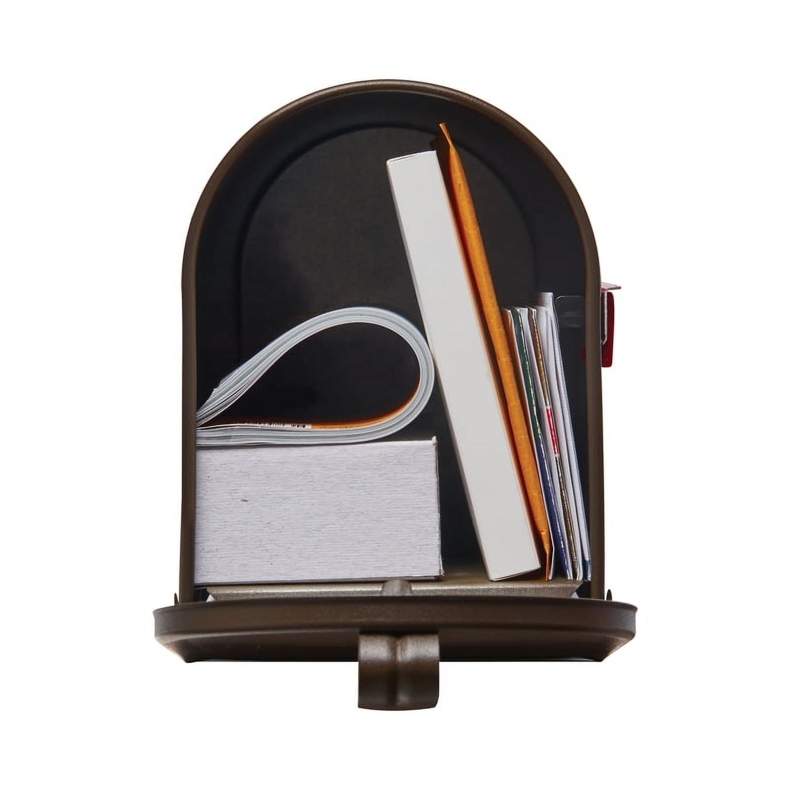 Architectural Mailboxes Elite Galvanized Steel, Medium, Post-Mount Mailbox in Textured Bronze