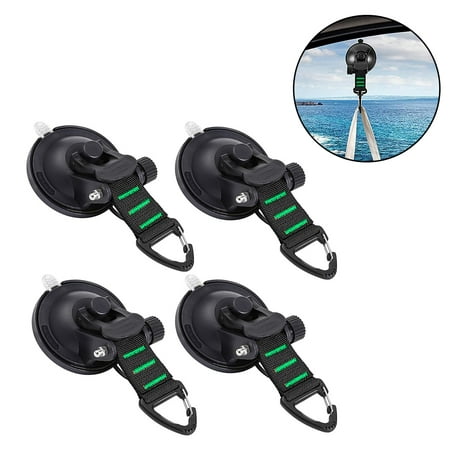 

Heavy Duty Suction Cups 4 Pieces with Hooks Upgraded Car Camping Tie Down Suction Cup Camping Tarp Accessory with Securing Hook Strong Power for Awning Boat Camping Trap.