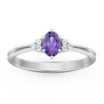 thumbnail image 2 of Birthstone Oval Ring with Shoulder Accents - Amethyst (February), 2 of 5