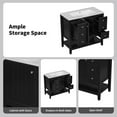 thumbnail image 3 of 36-inch Solid Wood Bathroom Vanity Cabinet Sink Combo with 3 Drawers and 1 Cabinet, Black Finish for Organized Storage, 3 of 9