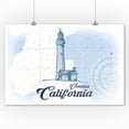 thumbnail image 1 of Ventura, California - Lighthouse - Blue - Coastal Icon - Lantern Press Artwork (9x12 Art Print, Wall Decor Travel Poster), 1 of 1