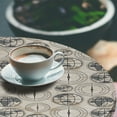 thumbnail image 2 of Ambesonne Compass Fitted Round Tablecloth, Continents Pattern, 56"- 60" Diameter, Black Grey Tan, 2 of 5