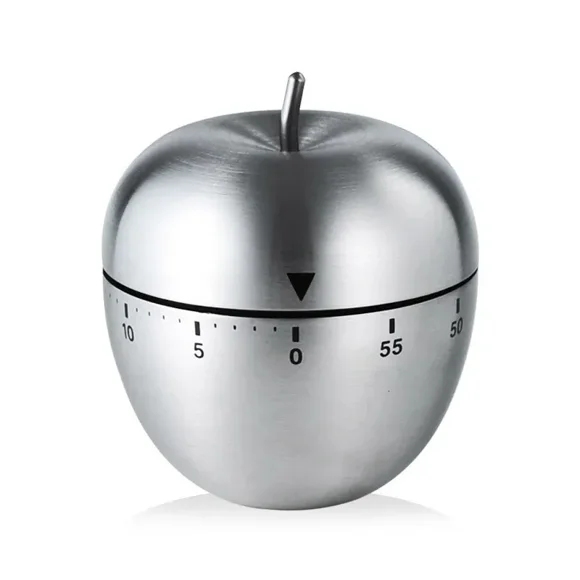 Temporizador mecánico de cocina con forma de manzana, 60 minutos, para cocinar, hornear y estudiar