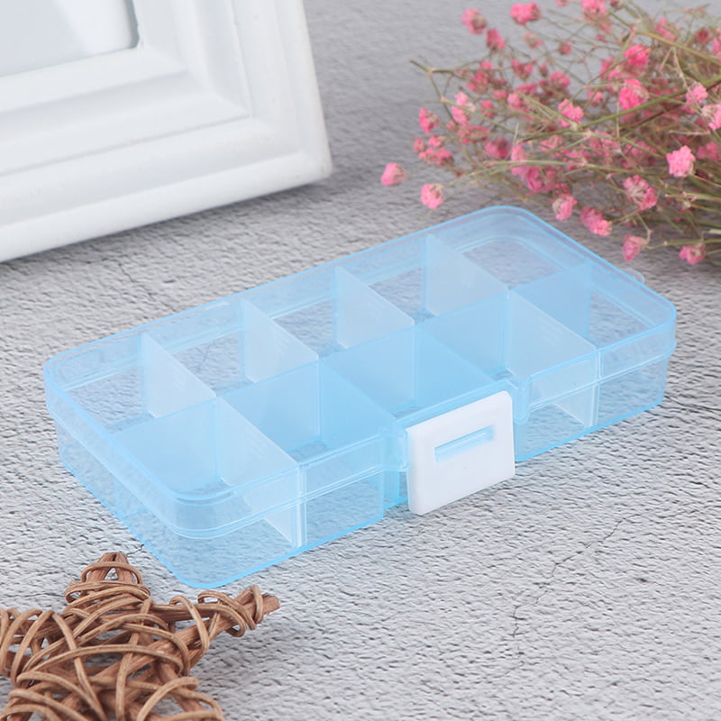 Adjustable 10 Compartment Plastic Storage Box Jewelry Screw Organizer Contain M!