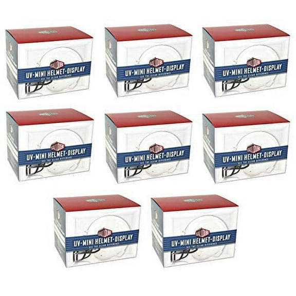 Ballqube Mini Football Helmet Display Case Box w/ UV Protection (8 Pack)